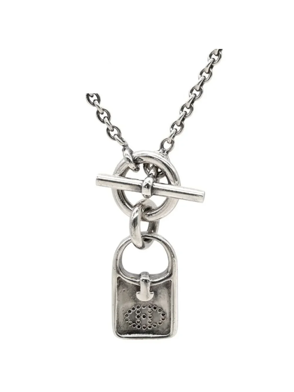 Hermes Necklace Amulette Evelyne Pendant 925 Sterling Silver Bag Motif